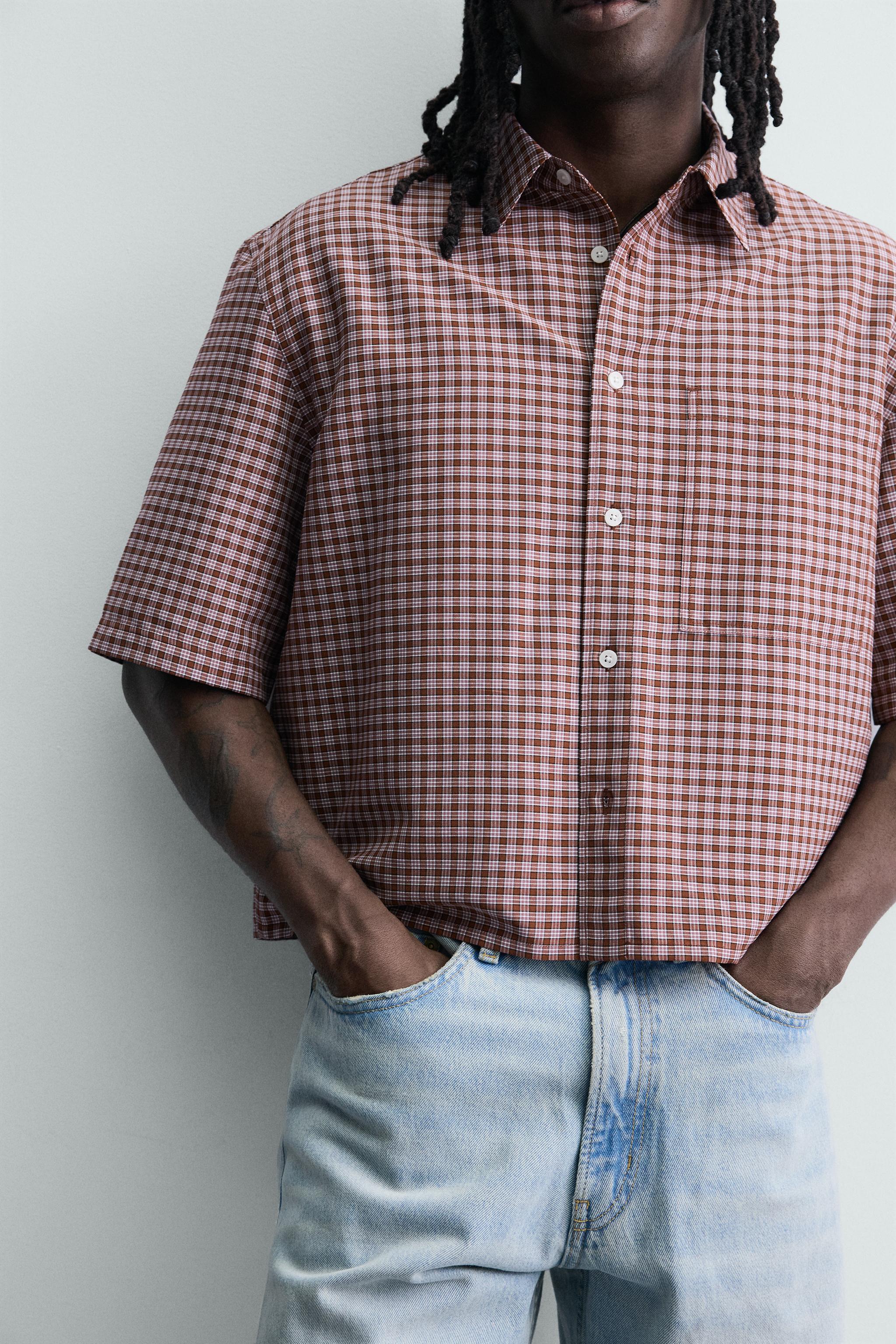 PLAID CROPPED FIT SHIRT